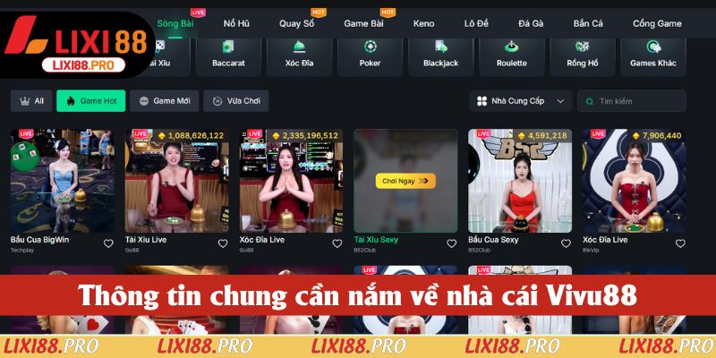 Thông tin chung cần nắm về nhà cái Vivu88